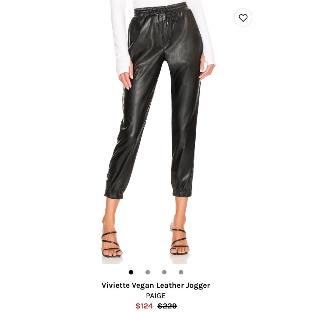 Paige Vegan Leather Jogger size M NWT